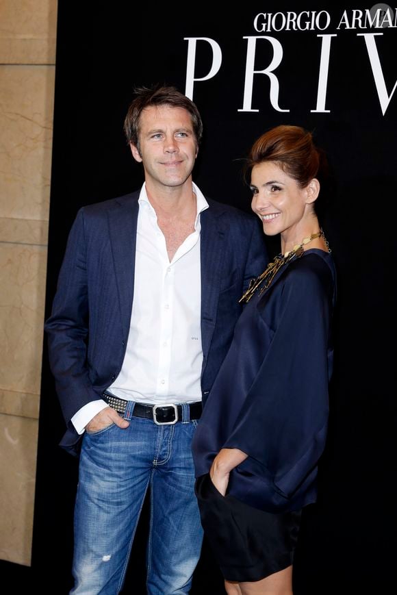 Le prince Emmanuel-Philibert de Savoie et la Princesse Clotilde de Savoie (Clotilde Courau) - Photocall du defile de mode Haute-Couture Automne-Hiver 2013/2014 "Armani" a Paris le 2 juillet 2013. OLIVIER BORDE / BESTIMAGE