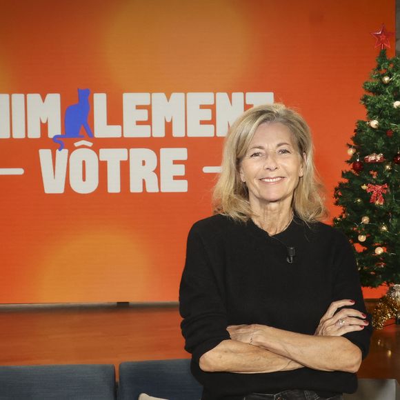 Exclusif - Claire Chazal, sur plateau de la nouvelle émission "Animalement Vôtre" présentée par Bernard Montiel et diffusée le 7 décembre sur France 3, à Paris, France, le 7 octobre 2025. © Jack Tribeca/Bestimage