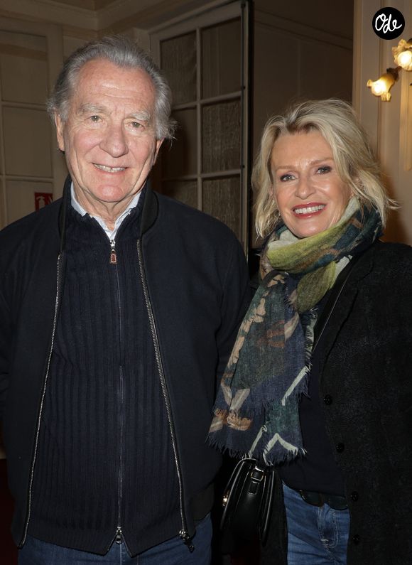 Exclusif -  William Leymergie et sa compagne Sophie Davant - 50ème de la pièce "Lyly" avec M. Bernier et F. Perrin au théâtre de Paris le 27 mars 2025. © Coadic Guirec/Bestimage
