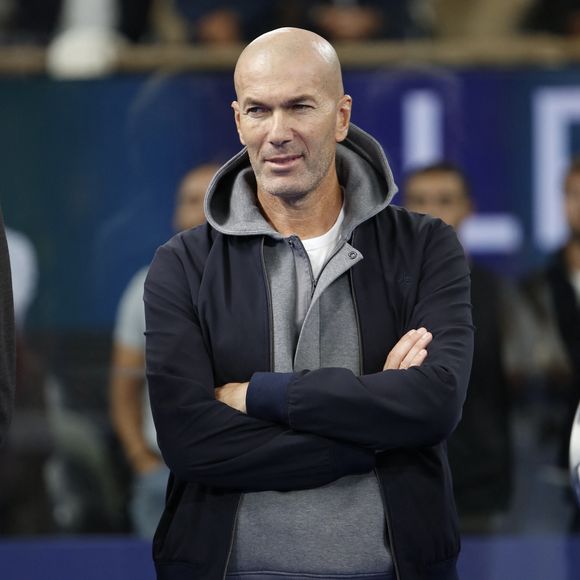 Exclusif - Zinédine Zidane - Célébrités assistent à la finale de l'Alpine Paris Major Premier Padel 2025 sur le court Central Philippe Chatrier à Roland Garros, Paris le 14 septembre 2025. © Marc Ausset-Lacroix/Bestimage