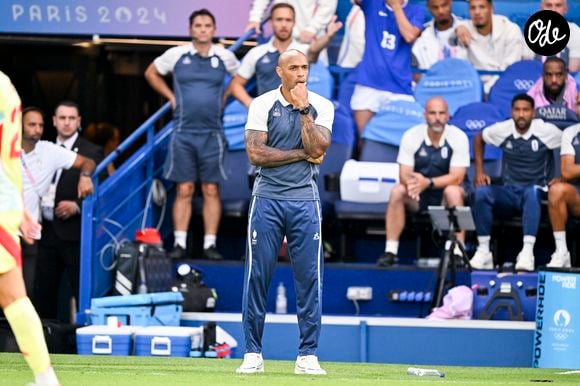 Thierry Henry lors de la finale qui oppose la France à l’Espagne (3-5) pour les Jeux Olympiques au Parc des Princes à Paris, le 9 aout 2024. © Jacovides-Perusseau / Bestimage