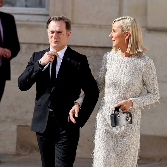 Renaud Capuçon et sa femme Laurence Ferrari - Dîner d'état en l'honneur du président des Etats-Unis et sa femme au palais de l'Elysée à Paris, à l'occasion de leur visite officielle en France. Le 8 juin 2024
© Jacovides-Moreau / Bestimage