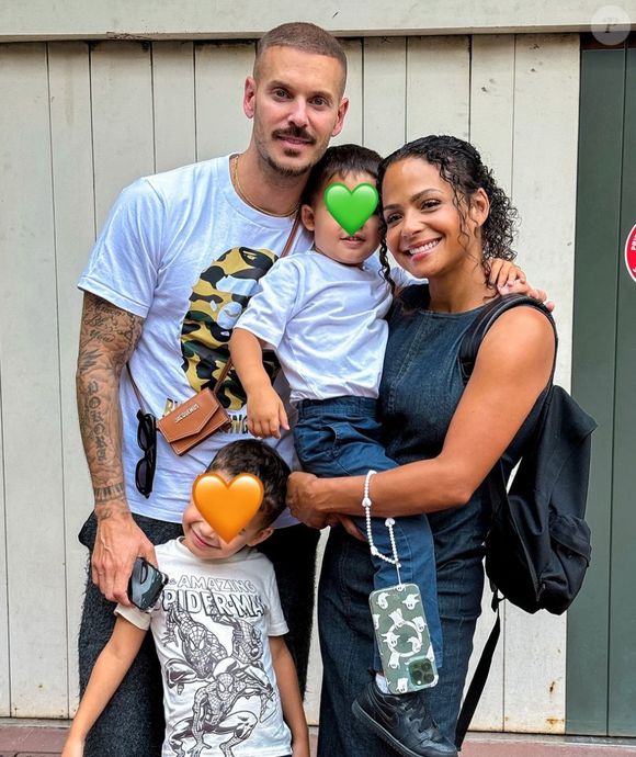 M. Pokora et Christina Milian immortalisés avec leurs deux fils Isaiah et Kenna (Capture d'écran Instagram).