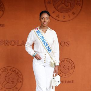 Angelique Angarni-Filopon (Miss France 2025) au village lors des Internationaux de France de Tennis de Roland Garros 2025, à Paris, France, le 2 Juin 2025. © Jacovides-Moreau/Bestimage