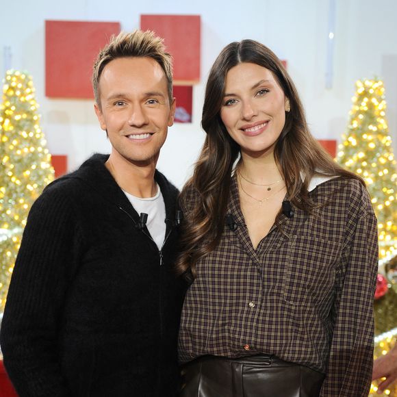 Exclusif - Cyril Féraud et Camille Cerf (Miss France 2015) - Enregistrement de l'émission "Vivement dimanche" au studio Rive Gauche, presentée par M. Drucker © Guillaume Gaffiot / Bestimage