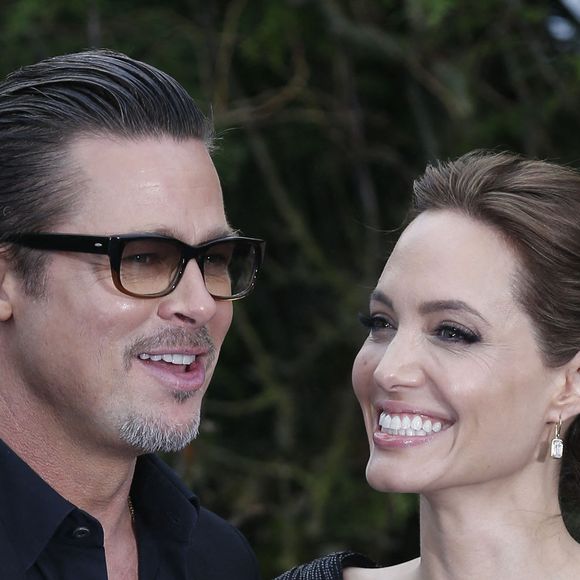 Brad Pitt et Angelina Jolie assistent à la première de "Maléfique" à Kensington Palace à Londres, Royaume-Uni, le 8 mai 2014. Photo by Justin Tallis/PA Wire/ABACAPRESS.COM