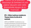 Écarté en raison d'audiences décevantes, Thomas Sotto a élégamment félicité sa successeure sur Instagram.

Thomas Sotto, Instagram