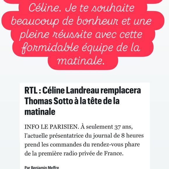 Écarté en raison d'audiences décevantes, Thomas Sotto a élégamment félicité sa successeure sur Instagram.

Thomas Sotto, Instagram