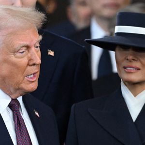 Melania Trump assiste à la prestation de serment de Donald Trump en tant que 47e président des États-Unis dans la rotonde du Capitole à Washington, DC, États-Unis, le 20 janvier 2025. Photo by SAUL LOEB/POOL/CNP/ABACAPRESS.COM