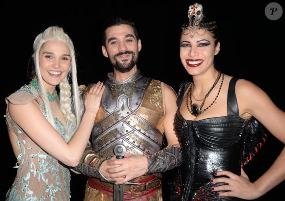Camille Lou, Florent Mothe et Zaho lors de la dernière représentation parisienne de "La légende du roi Arthur" au Palais des Congrès à Paris, le 16 janvier 2016, avant une tournée dans toute la France courant 2016. © Veeren/Bestimage