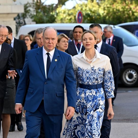 Le prince Albert II de Monaco et la princesse Charlene de Monaco ont ouvert la 17eme édition du Monaco Blue Initiative, (MBI), au Musée Océanographique de Monaco, le 27 mai 2026.© Bruno Bebert/Bestimage