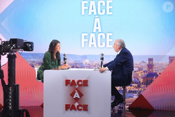 Exclusif - Le Premier ministre français François Bayrou est interviewé par Apolline de Malherbe sur RMC/BFMTV à Paris, France le 03 septembre 2025. Photo by Jerome Domine/ABACAPRESS.COM