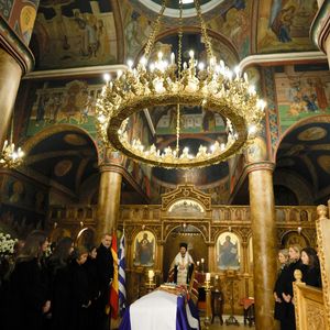 La princesse Leonor, L'infante Sofia d'Espagn), La reine Sofia, La reine Letizia d'Espagne et le roi Felipe VI d' Espagne - La famille royale d'Espagne assiste au service commémoratif de la princesse Irène de Grèce à la cathédrale orthodoxe grecque Saint-André-et-Saint-Démétrius, à Madrid, Espagne, le 17 janvier 2026. © Pool/Bestimage
