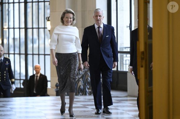 Le roi Philippe de Belgique et la reine Mathilde de Belgique accueillent le secrétaire général de l'OTAN pour la nouvelle année, le 15 janvier 2026 à Laeken, Belgique, 15/01/2026 

Photo by Philip Reynaers / Photonews