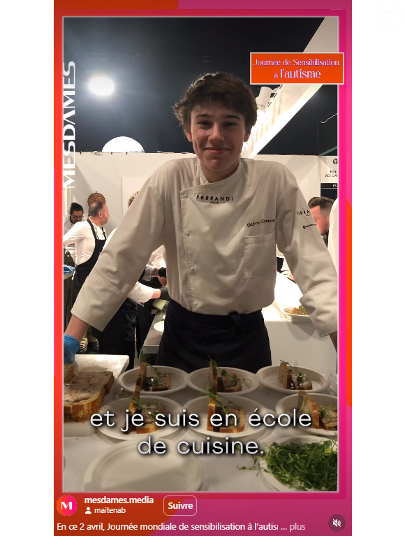 On apprend notamment qu'il est en école de cuisine. 

Maïtena Biraben, maman de deux fils.