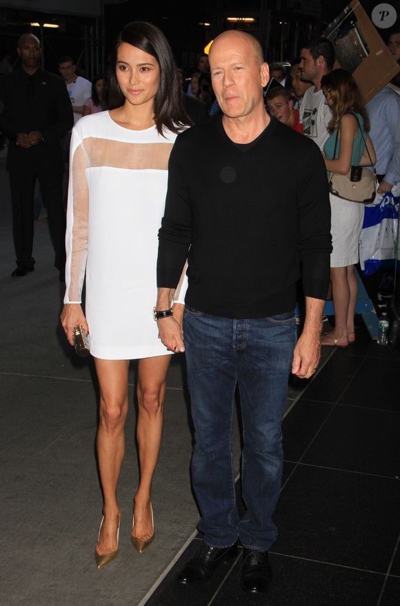 Bruce Willis, Emma Heming - People lors d'une projection du film "Red 2" a New York, le 16 juillet 2013. FAMEFLYNET / BESTIMAGE