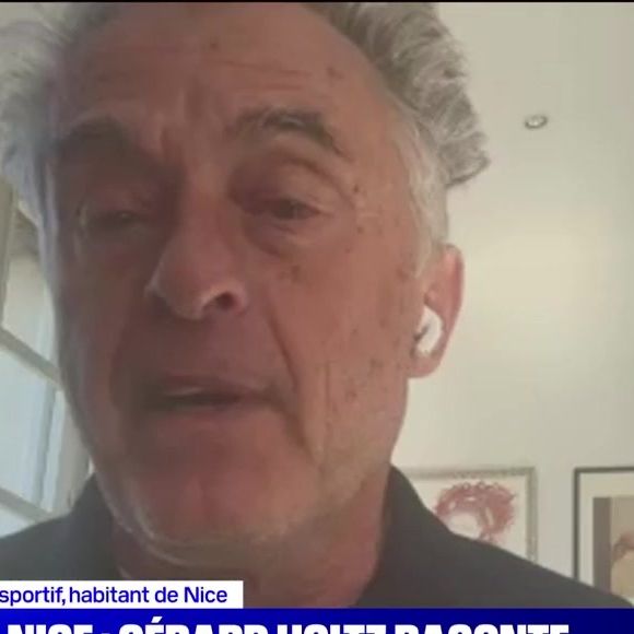Gérard Holtz témoigne sur l'antenne de BFMTV le mercredi 19 mars 2025 suite au séisme qui a touché la ville de Nice la veille.
Crédit : BFMTV
