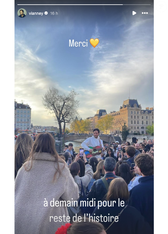 “Merci, à demain midi pour le reste de l’histoire”, a écrit Vianney sur Instagram

Message de Vianney sur Instagram