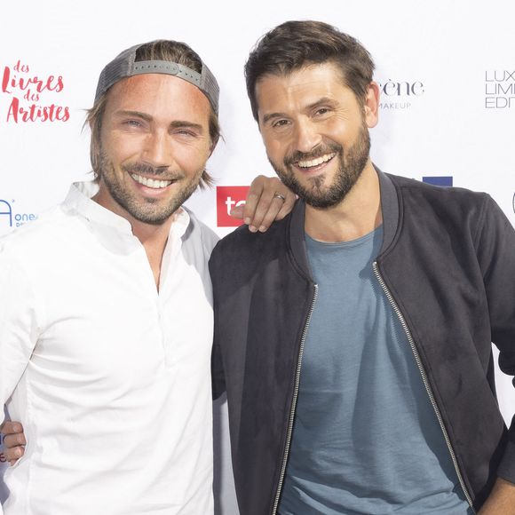 Exclusif - Ghislain Gerin et son mari Christophe Beaugrand - Festival des Livres et des Artistes organisé par l'association "Lecture pour Tous" engagée dans la lutte contre l'illettrisme au Mail Branly à Paris le2 juillet 2022.
© Pierre Perusseau/ Jack Tribeca / Bestimage