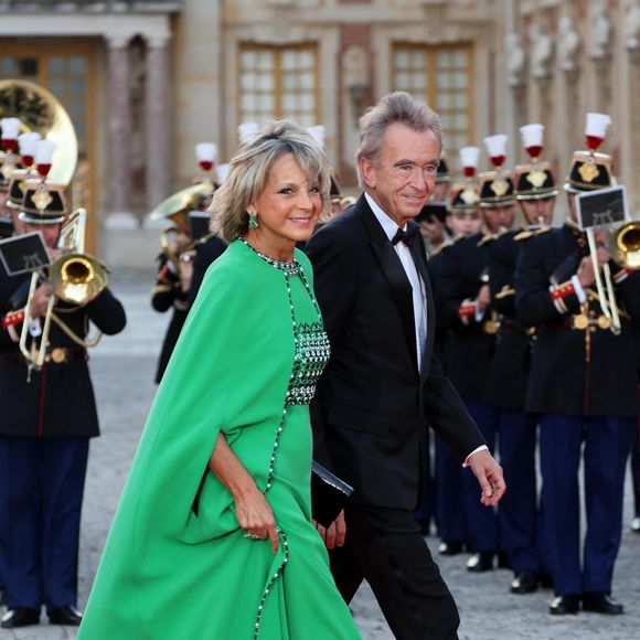 Bernard Arnault et sa femme Hélène Mercier-Arnault - Arrivées des invités au dîner d'Etat au château de Versailles en l'honneur de la visite officielle du roi et de la reine d'Angleterre en France le 20 septembre 2023. © Moreau-Jacovides / Bestimage