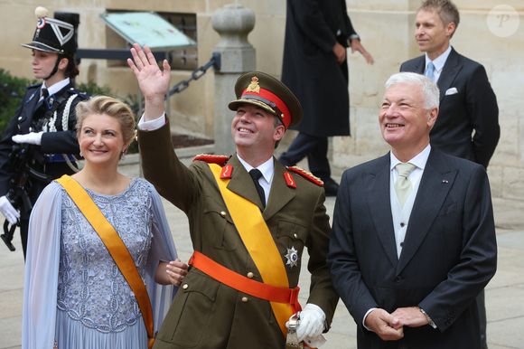 Le Grand-Duc Guillaume et la Grande-Duchesse Stéphanie - Cérémonie d'abdication du grand-duc H.de Luxembourg au palais grand-ducal de Luxembourg, le 3 octobre 2025. 
© Roland Miny / Bestimage