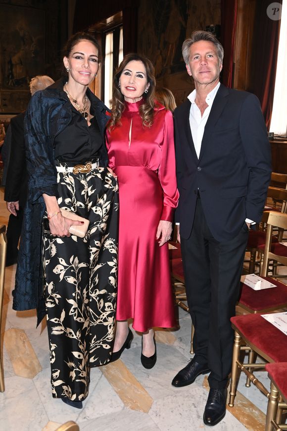 Adriana Abascal, Maria Pia Giancaro Ruspoli, le prince Emmanuel-Philibert de Savoie - Concerto pour la paix de Omar Harfouch dans la chambre de députés à Rome en Italie le 29 avril 2025. 
Crédit : SGP / BESTIMAGE