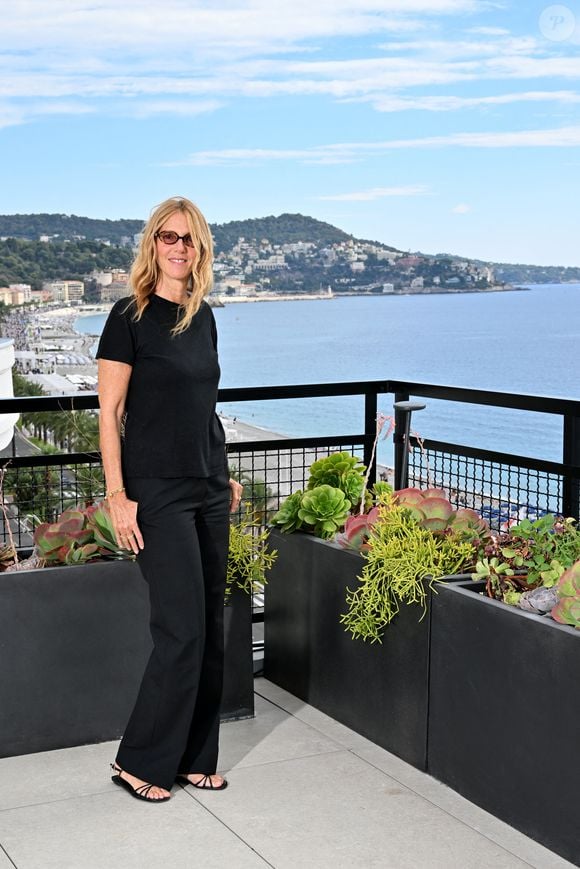 Sandrine Kiberlain - Rencontre avec les membres du jury à l'hôtel Negresco sur la terrasse de la suite Jeanne Augier, dans le cadre de la 7e édition du festival Cineroman à Nice le 4 Octobre 2025 . © Bebert-Jacovides/Bestimage