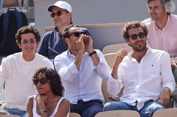 Louis Kretz,Valentin Kretz et Martin Kretz dans les tribunes des Internationaux de France de tennis de Roland Garros 2024 à Paris, France, le 4 juin 2024. © Jacovides-Moreau/Bestimage