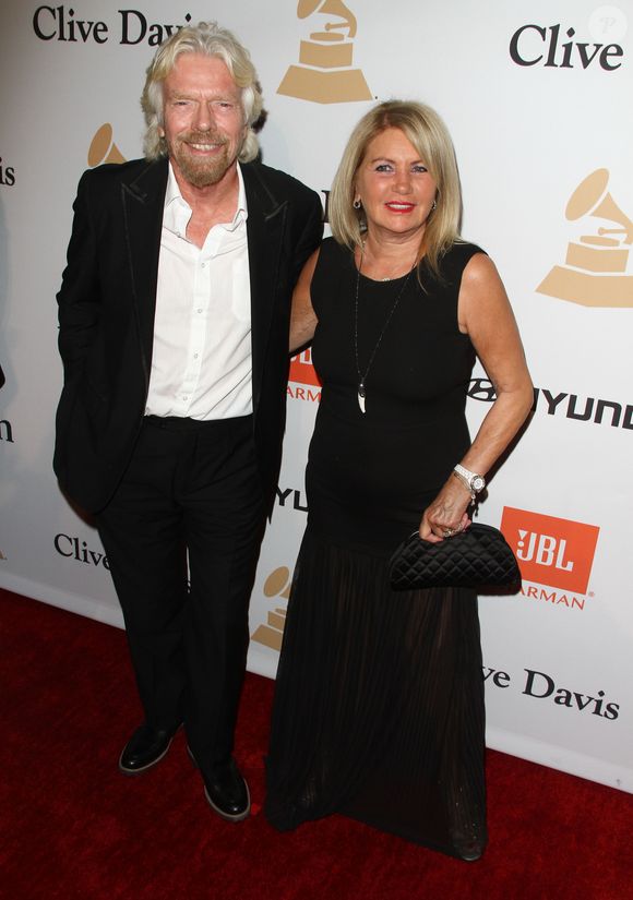Richard Branson et sa femme Joan Templeman - Soirée de Gala Clive Davis Pre-Grammy à l'hôtel Hilton de Beverly Hills le 14 février 2016. © FAMEFLYNET / BESTIMAGE