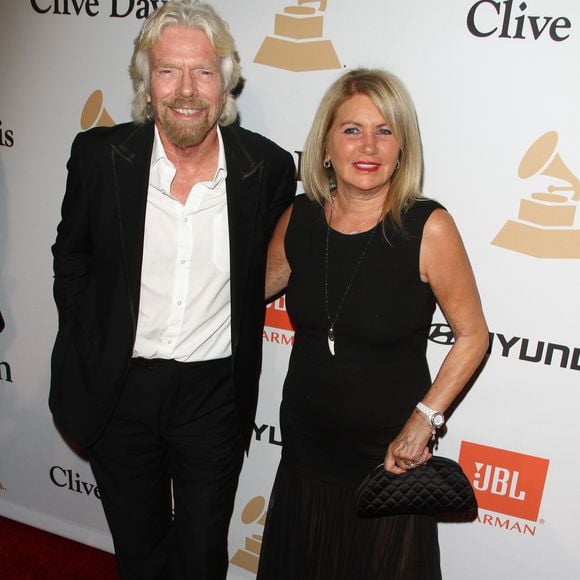 Richard Branson et sa femme Joan Templeman - Soirée de Gala Clive Davis Pre-Grammy à l'hôtel Hilton de Beverly Hills le 14 février 2016. © FAMEFLYNET / BESTIMAGE