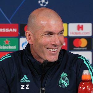 Zinedine Zidane, entraineur du Real Madrid, lors d'une conférence de presse à Madrid le 25 février 2020. © Irina R. H/AFP7 via ZUMA Wire / Bestimage