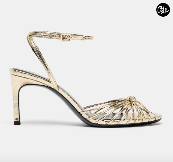 SANDALES À TALONS NŒUD MÉTALLISÉ // CHAUSSURES À TALONS AJOURÉS