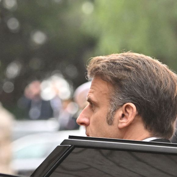 Le président Emmanuel Macron - Obsèques de Didier Guillaume (ancien ministre de l'Agriculture entre 2018 et 2020 et ancien Ministre d'Etat de Monaco 2024–2025) en la cathédrale Notre-Dame-Immaculée de Monaco le 23 janvier 2025. © Bruno Bebert/Bestimage