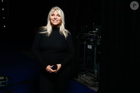 Exclusif - Sophie Tapie (enceinte) - Backstage - Enregistrement de l'émission "La Boîte à Secrets N°19" dans les studios de la Cité du Cinéma à Saint-Denis, présentée par F.Bollaert et diffusée le 3 janvier sur France 3 © Christophe Clovis / Bestimage