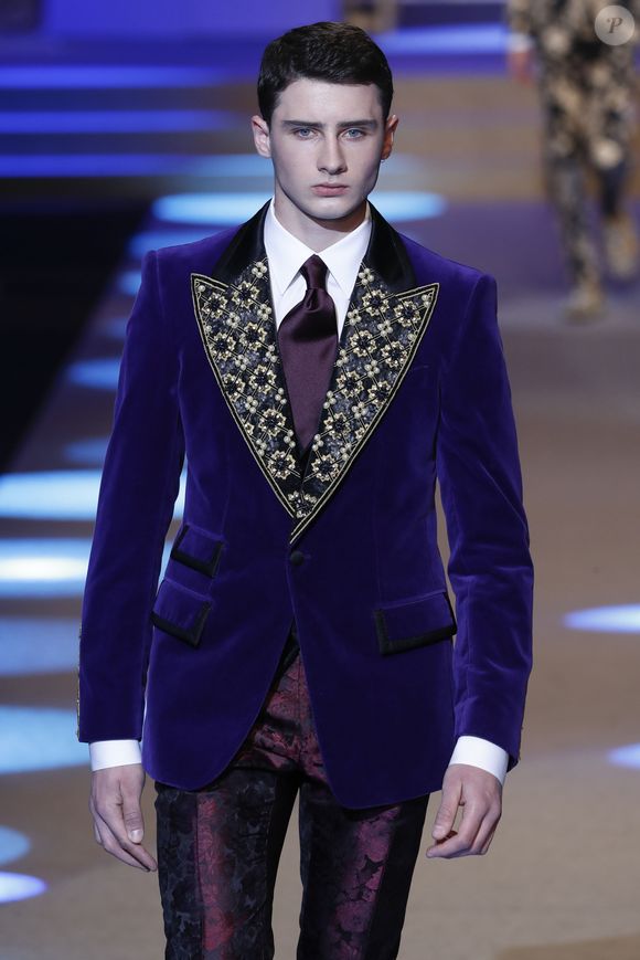 Noé Elmaleh (fils de G.Elmaleh) - Défilé Dolce & Gabbana lors de la Fashion Week à Milan, Italie, le 14 janvier 2018. 
Fashion PPS / Bestimage