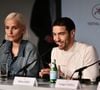 La réalisatrice Julia Ducournau et Tahar Rahim à la conférence de presse du film "Alpha" (Compétition) lors du 78ème Festival International du Film de Cannes, le 20 mai 2025. 
© Valentina Claret / Pool Cannes / Bestimage