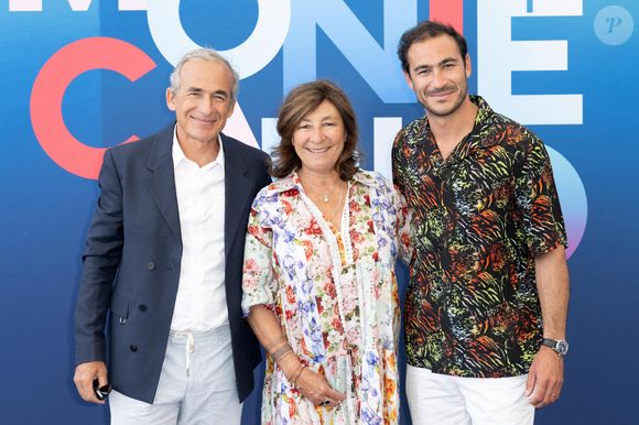 Olivier Kretz, Sandrine Kretz, et Valentin Kretz assistent au Photocall de L'Agence lors du 63ème Festival de Télévision de Monte-Carlo le 15 juin 2024 à Monte-Carlo, Monaco. Photo par David NIVIERE/ABACAPRESS.COM