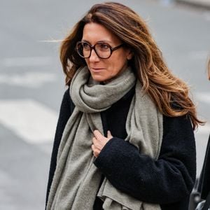 Anne-Claire Coudray - Sortie des obsèques de C.Laborde  en l’église Saint-Roch à Paris, le 6 février 2025. 
© Jacovides - Moreau / Bestimag