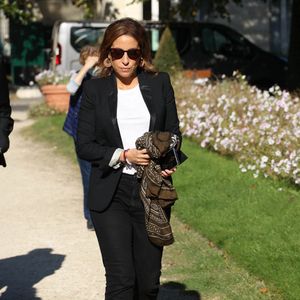 Lea Salame lors de la cérémonie d'enterrement du journaliste français Jean-Pierre Elkabbach au cimetière du Montparnasse à Paris, France, le 6 octobre 2023. Photo par Jerome Domine/ABACAPRESS.COM