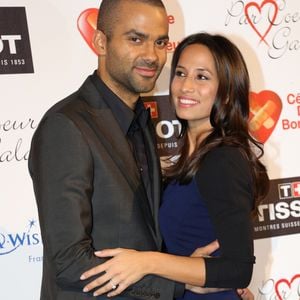Tony Parker et Axelle Francine - Tony Parker parraine le 8eme gala de charite "Par Coeur" pour l'association "Make a Wish" a l' abbaye Paul Bocuse a Collonges le 26 septembre 2013. PEDRO CABREIRA / BESTIMAGE