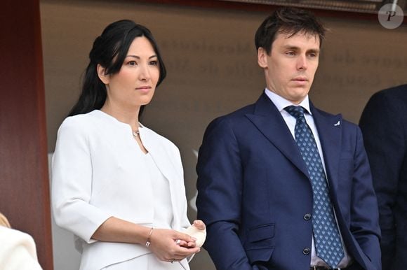 Louis Ducruet et sa femme Marie - La famille princière assiste à la finale du Rolex Monte-Carlo Masters au Monte-Carlo Country Club de Monaco le 12 avril 2026 © Bruno Bebert / Bestimage