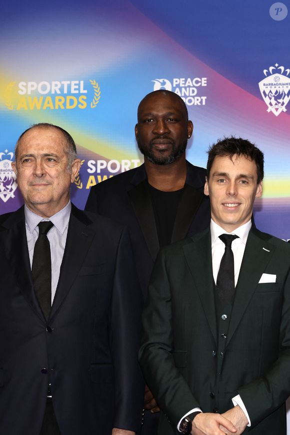 Didier Guillaume, le nouveau ministre d'Etat de la principauté, Florent Pietrus, Louis Ducruet - Photocall de la soirée des Sportel Awards 2024 au Grimaldi Forum à Monaco le 28 octobre 2024. © Claudia Albuquerque/Bestimage