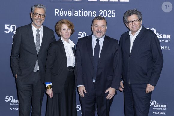 Jean-Marc Juramie, Ariane Toscan du Plantier, Gérald-Brice Viret,  Patrick Sobelman - Photocall de la soirée "Cesar Révélations 2025" au Trianon à Paris le 20 janvier 2025.

© Olivier Borde / Bestimage