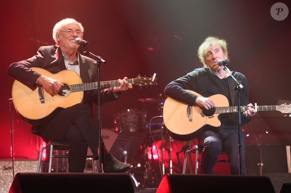 Maxime  Le Forestier et Alain Souchon - Les célébrités participent au concert caritatif des Coccinelles au Casino de Paris dans le cadre de la soirée « Ose » pour lutter contre la Neurofibromatose. A Paris le 3 novembre 2018
© Guirec Coadic/Bestimage