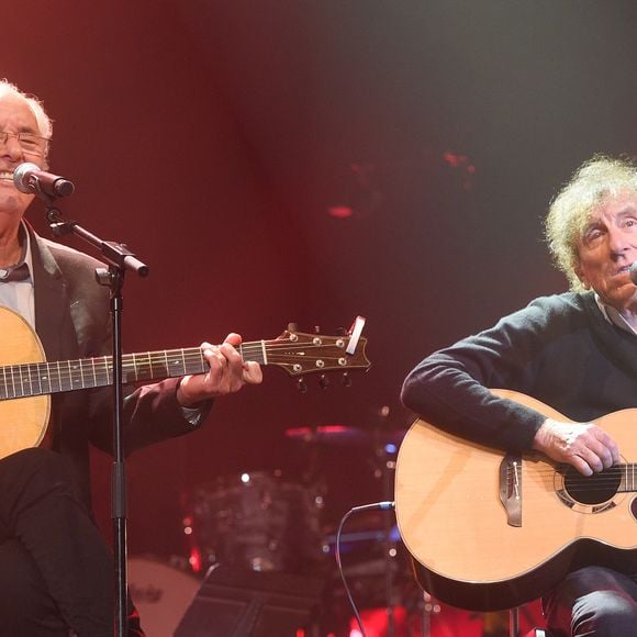 Maxime  Le Forestier et Alain Souchon - Les célébrités participent au concert caritatif des Coccinelles au Casino de Paris dans le cadre de la soirée « Ose » pour lutter contre la Neurofibromatose. A Paris le 3 novembre 2018
© Guirec Coadic/Bestimage