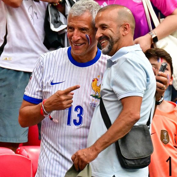 Nagui dans les tribunes de la demi-finale du Championnat d'Europe de football (Euro 2024) entre l'Espagne et la France (2-1) à Munich, Allemagne, le 9 juillet 2024. © Bestimage