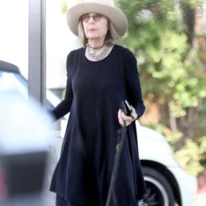 Diane Keaton emmène son chien chez le vétérinaire en portant des talons hauts noirs à Santa Monica, Los Angeles, CA, USA le 1er avril 2015. Photo par GSI/ABACAPRESS.COM