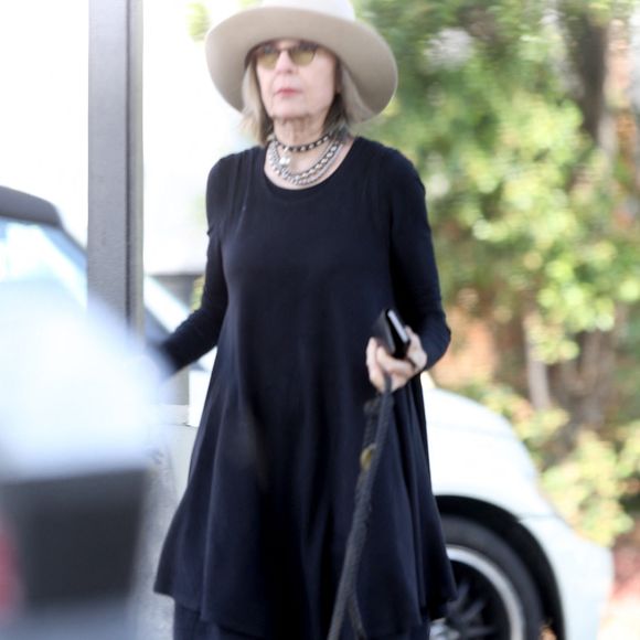 Diane Keaton emmène son chien chez le vétérinaire en portant des talons hauts noirs à Santa Monica, Los Angeles, CA, USA le 1er avril 2015. Photo par GSI/ABACAPRESS.COM