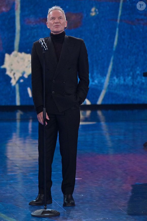 Le chanteur Sting est l'invité de l'émission Che tempo che fa à Milan le 8 décembre 2024. © SGP / BESTIMAGE