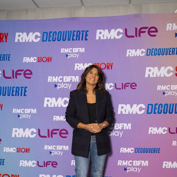 Estelle Denis lors de la conférence de presse de rentrée des chaînes du groupe RMC-BFM à Paris, le 17 septembre 2025.
Pierre Perusseau / Bestimage